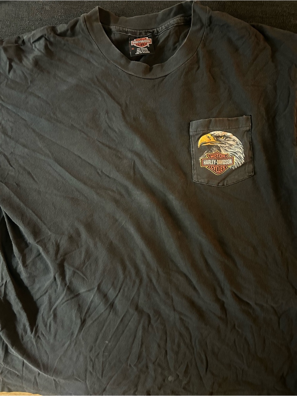 Vtg 90s Harley Davidson Eagle Pocket T Shirt Single Stitch XL Chick’s New Mexico